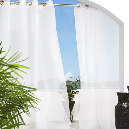 Cote D’Azure Grommet Curtain Panel - White
