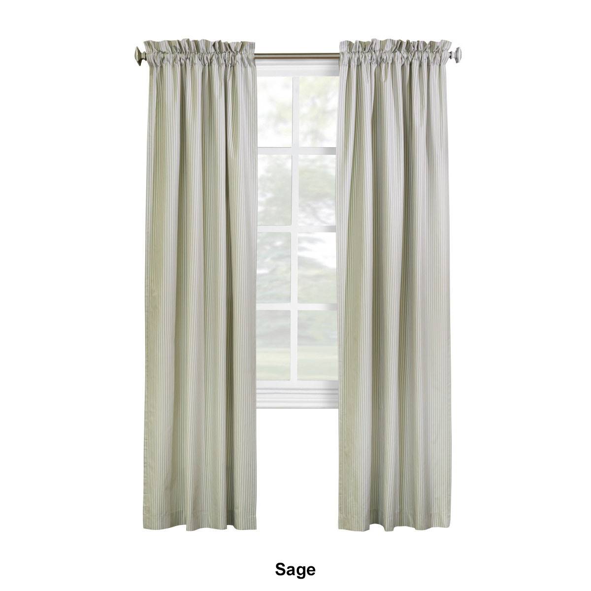 Thermalogic(tm) Ticking Stripe Pole Top Curtain Panel Pair