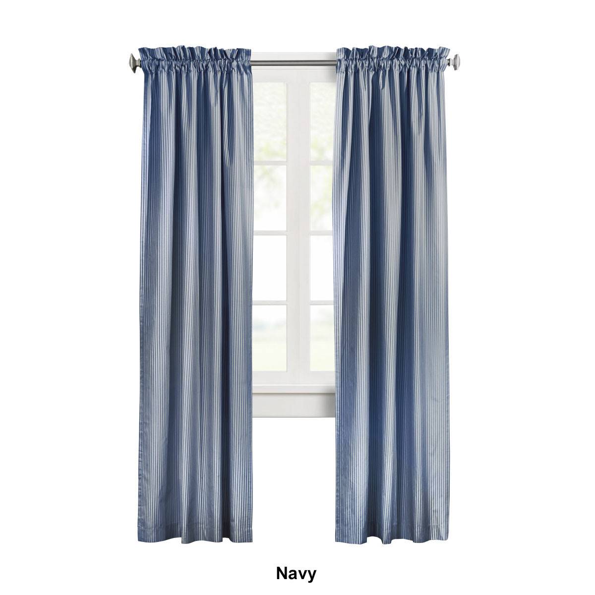 Thermalogic(tm) Ticking Stripe Pole Top Curtain Panel Pair