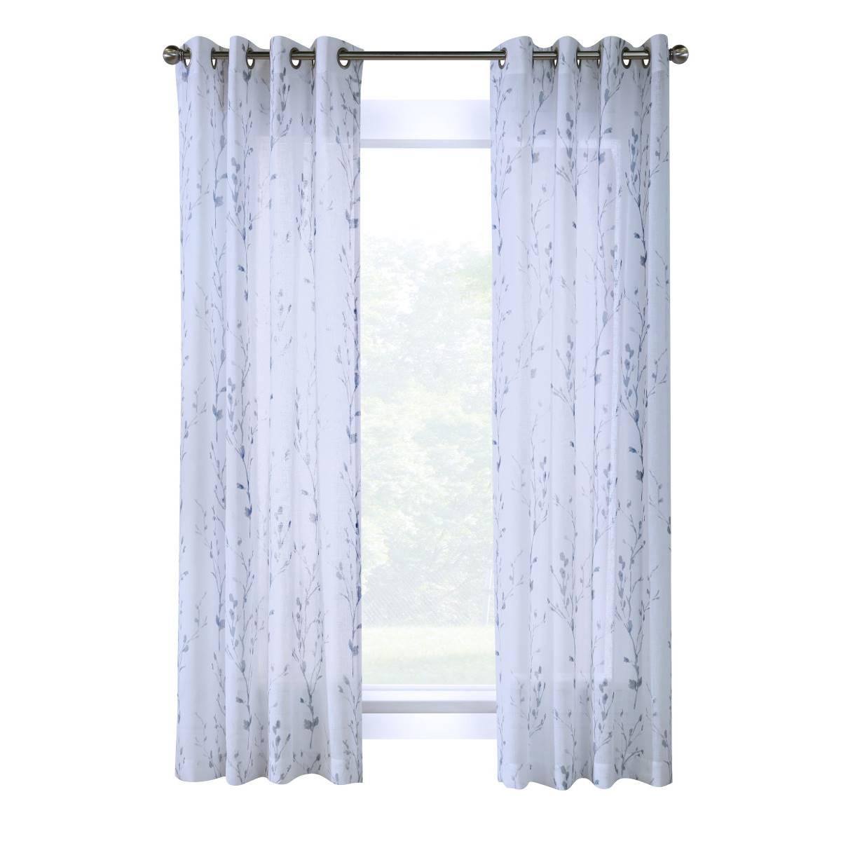 Habitat Primavera Floral Semi Sheer Grommet Curtain Panel