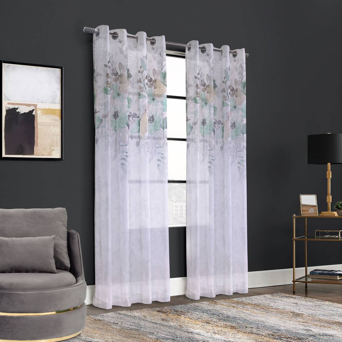 Habitat Floralie Grommet Curtain Panel