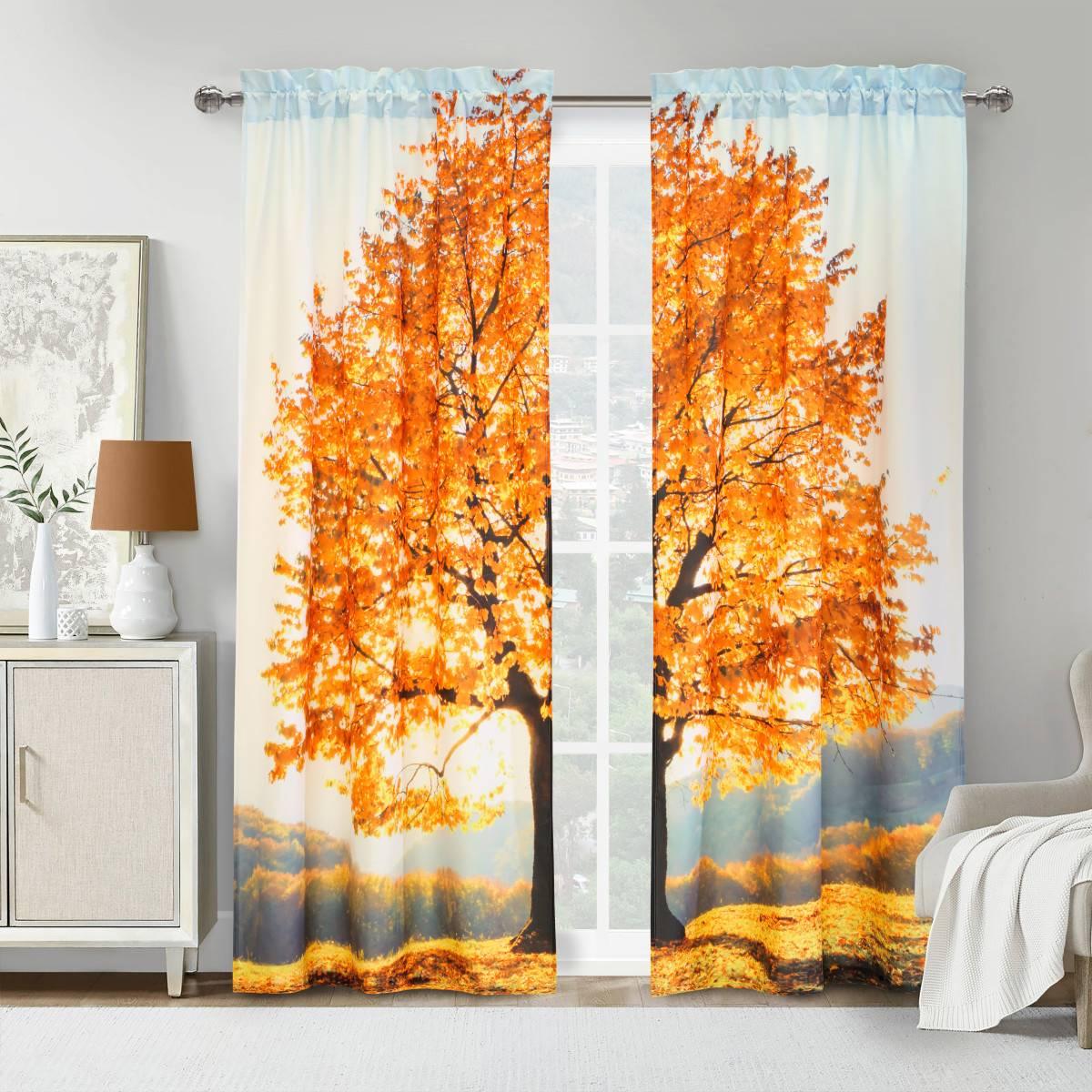 Habitat Photo Reel Fall Tree Curtain Panel Pair