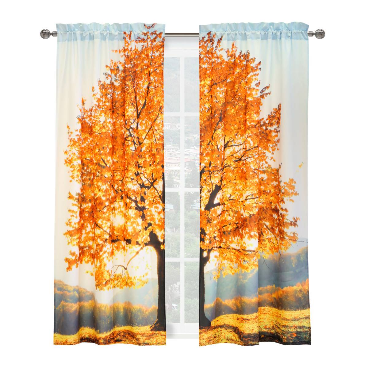 Habitat Photo Reel Fall Tree Curtain Panel Pair