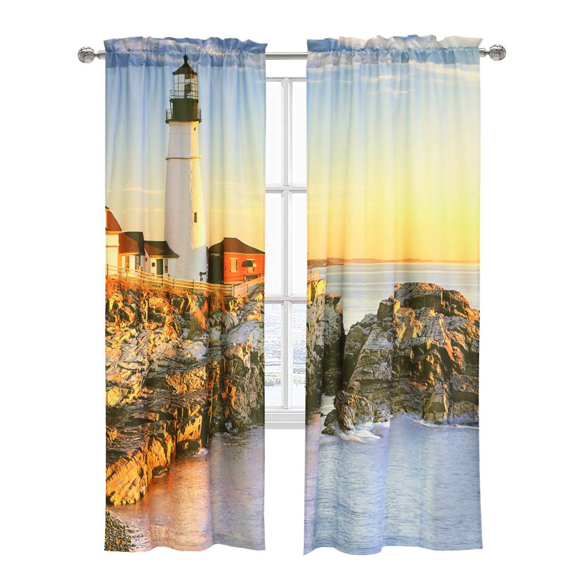 Habitat Photo Reel Lighthouse Curtain Panel Pair