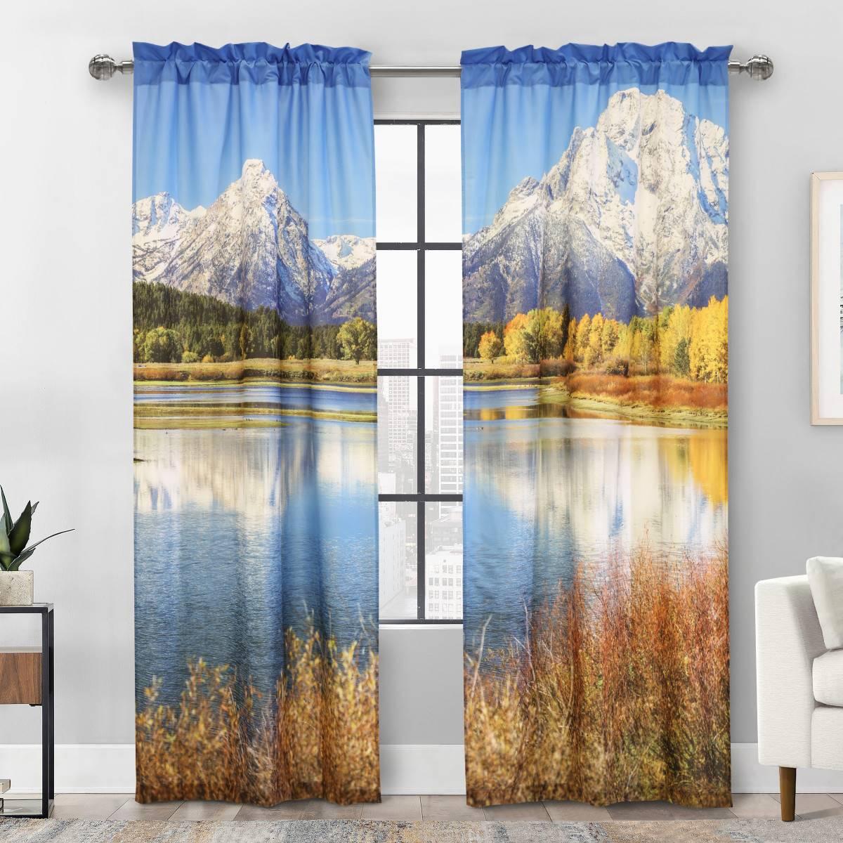 Habitat Photo Reel Mountains Curtain Panel Pair