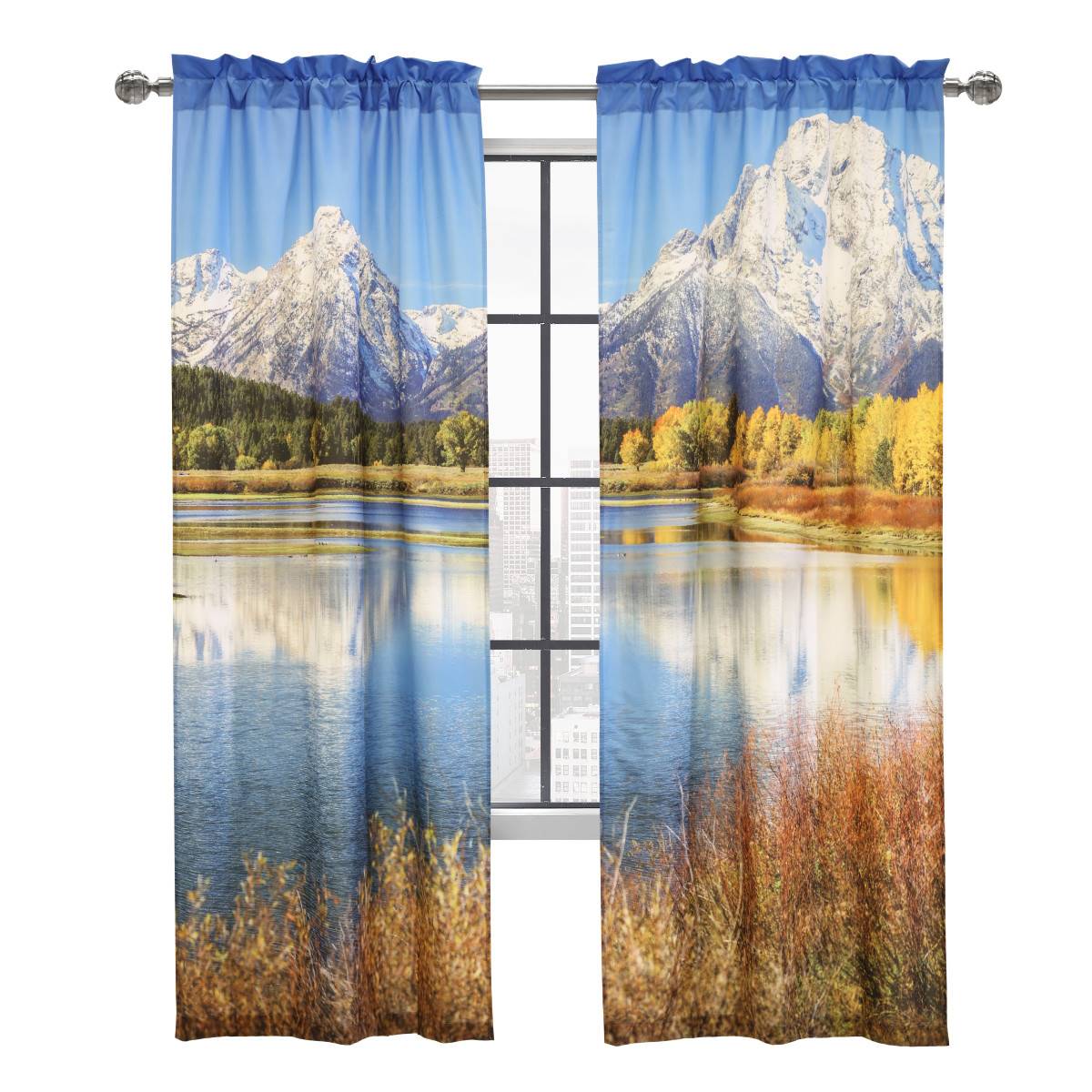 Habitat Photo Reel Mountains Curtain Panel Pair