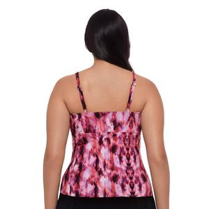 Womens TrimShaper Sunshower Batik Abstract Tankini Swim Top alternate view