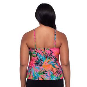 Womens TrimShaper Amazonian Palms Ronnie Tankini Swim Top alternate view