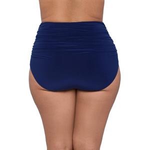 Plus Size TrimShaper Solid High Waist Shirred Swim Bottoms alternate view