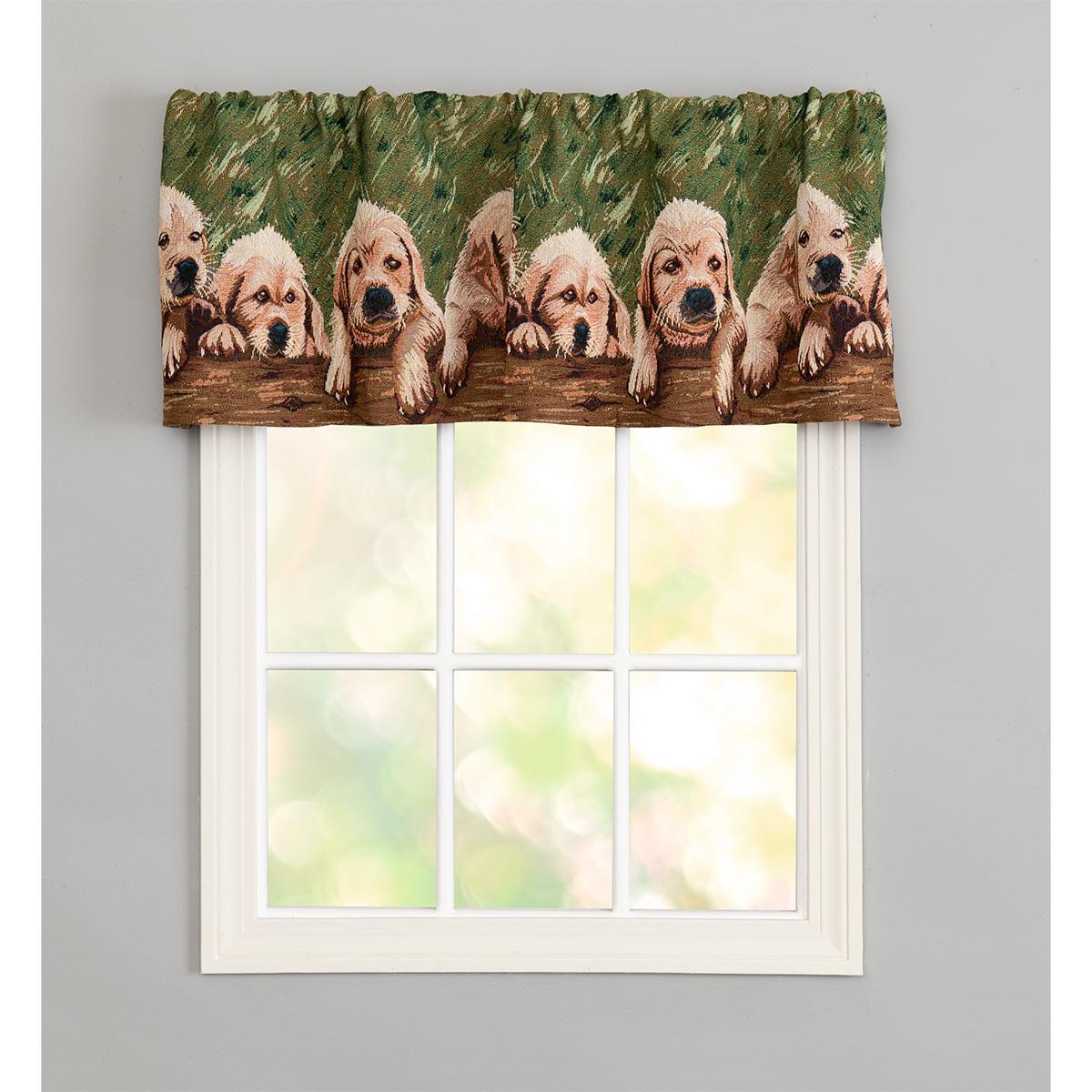 Golden Puppies Tapestry Valance - 54x15