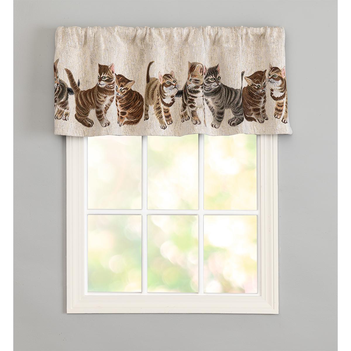 Playful Kittens Tapestry Valance - 54x15
