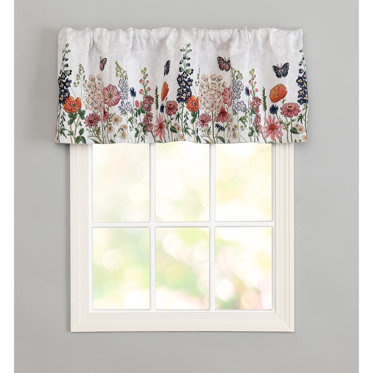 Wildflowers and Butterflies Tapestry Valance - 54x15