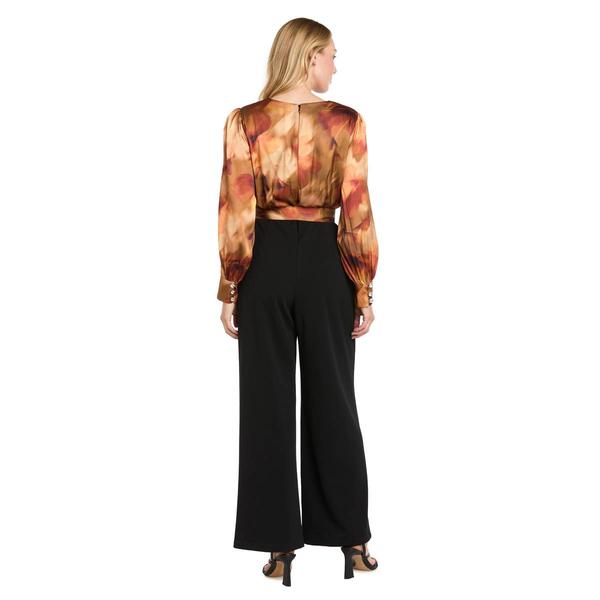 Womens R&M Richards Satin Top Solid Bottom Jumpsuit alternate view