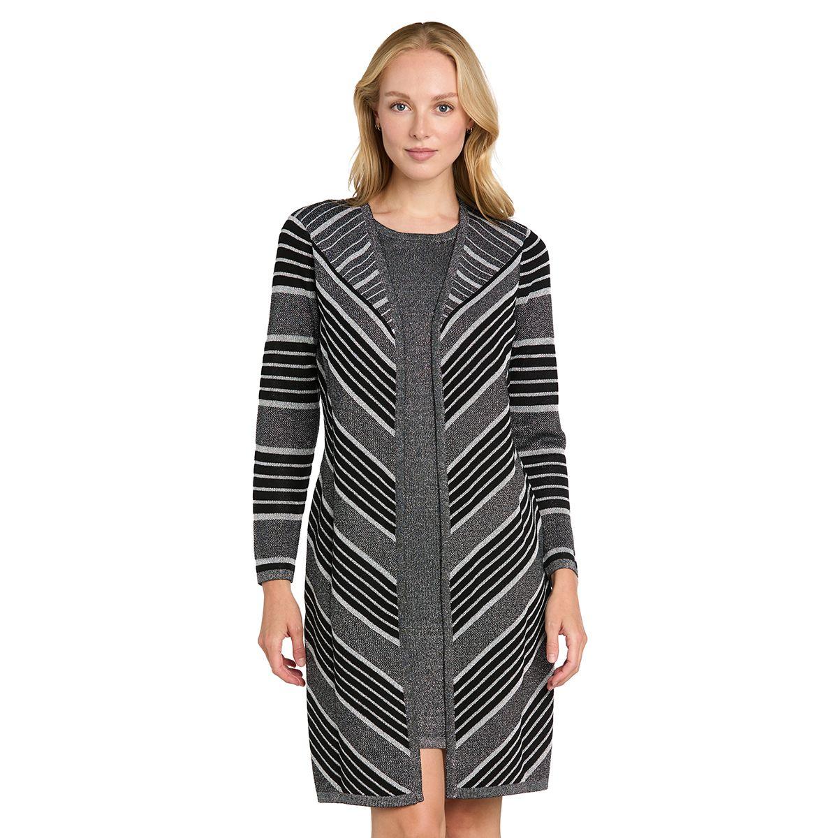 Sophia Cristina Womens Faux-Jacket Dress, X-small, Black