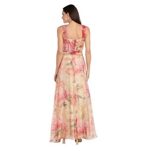 Womens R&M Richards Sleeveless Floral Organza Evening Gown alternate view