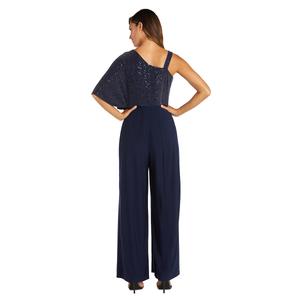 Womens R&M Richards Metallic Slinky Capelet Jumpsuit alternate view