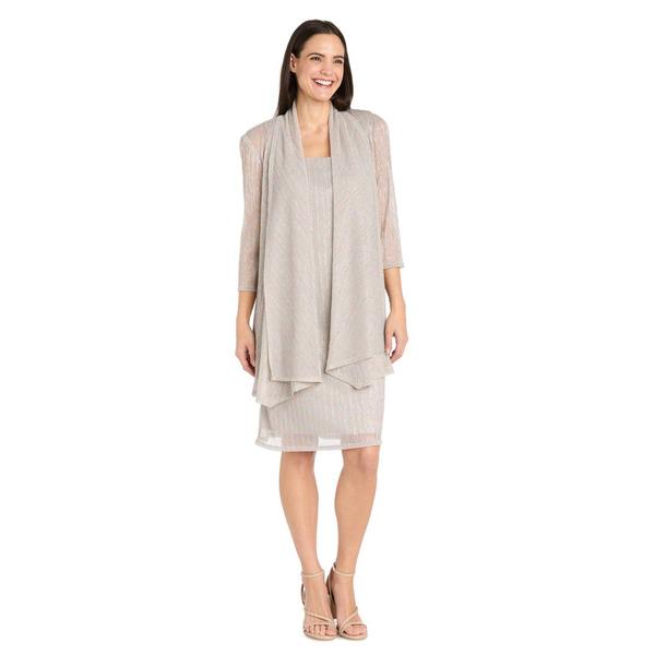 Womens R&M Richards Crinkle Pleat Flyway Jacket Dress alternate view