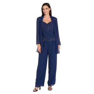 Womens R&M Richards 3pc. Beaded Trim Pants Set