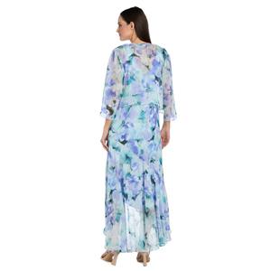 Womens R&M Richards 3/4 Sleeve Chiffon Floral Hi Low Jacket Dress alternate view