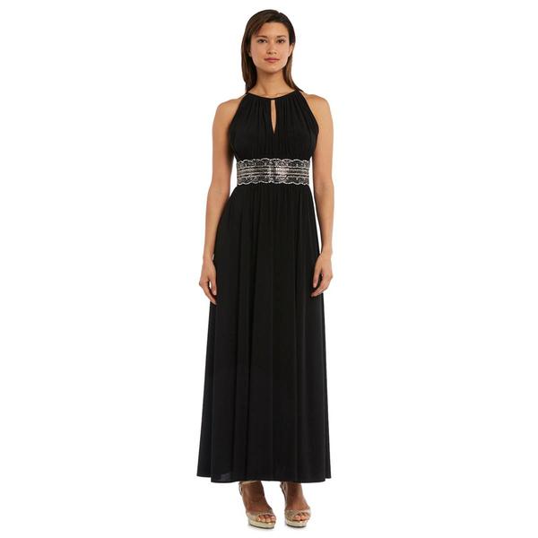 Womens R&M Richards Sleeveless Rhinestone Evening Gown