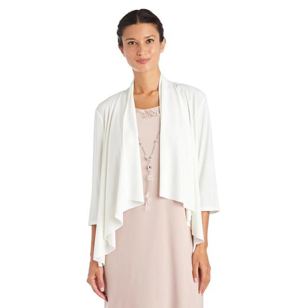Womens R&M Richards Solid 3/4 Sleeve High-Low Swing Cardigan
