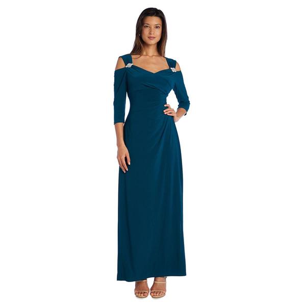 Womens R&M Richards Cold Shoulder Side Slit Evening Gown alternate view
