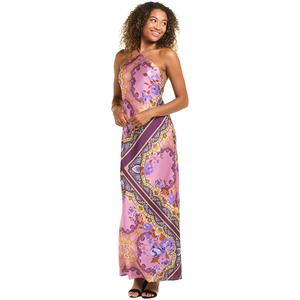Juniors Morgan & Co. Scarf Print Halter Maxi Dress alternate view