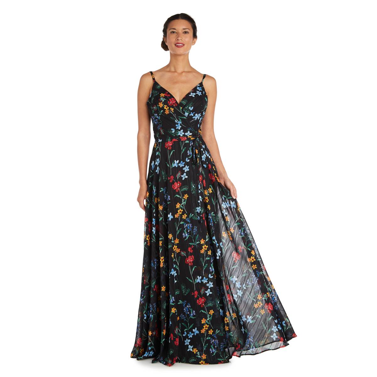 Petite R&M Richards Sleeveless Long Floral Maxi Dress