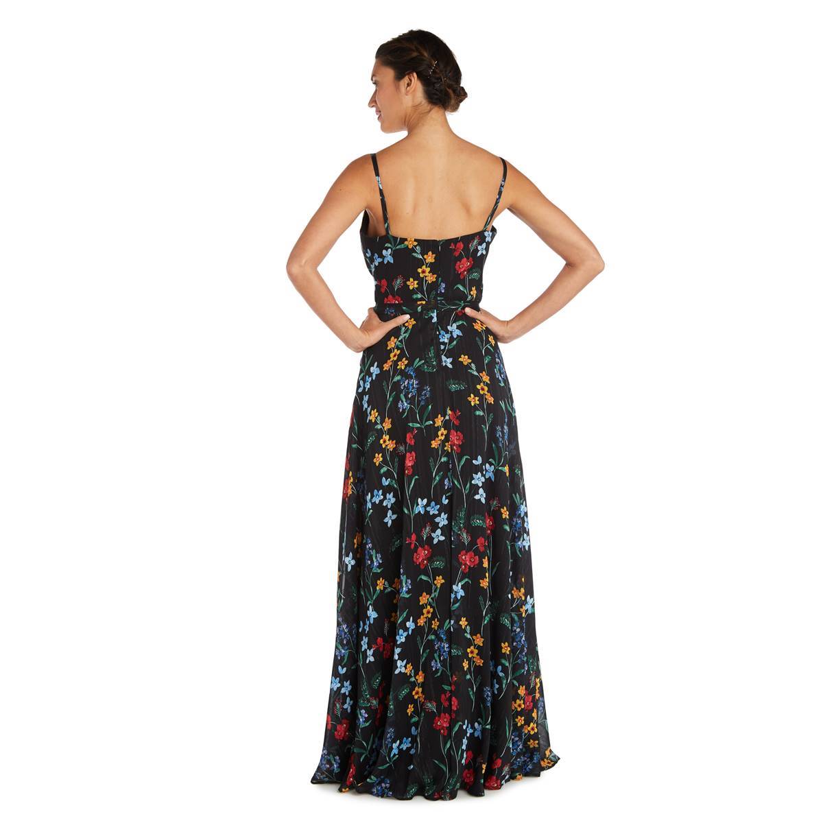 Petite R&M Richards Sleeveless Long Floral Maxi Dress