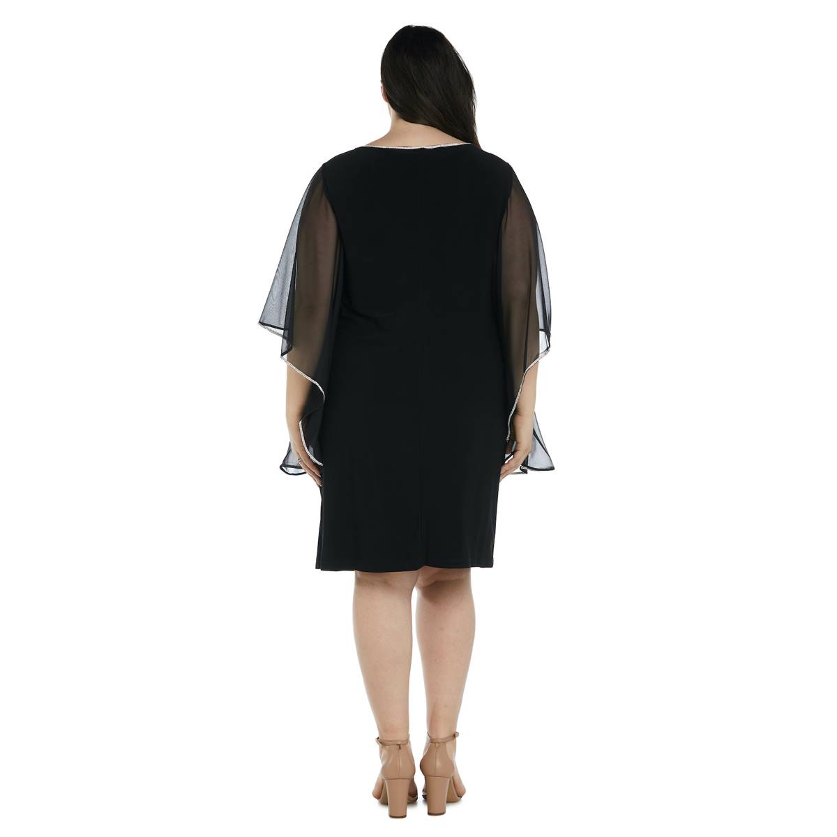 Plus Size R&M Richards Butterfly Sleeves Short Sheath Dress