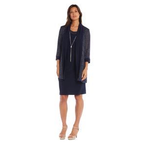 Womens R&M Richards 2pc. Solid 3/4 Sleeve Jacket Dress