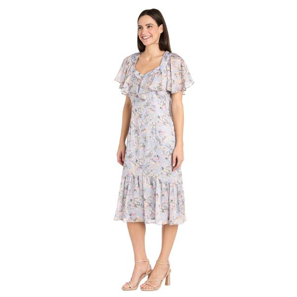 Womens R&M Richards Floral Midi Chiffon Dress alternate view