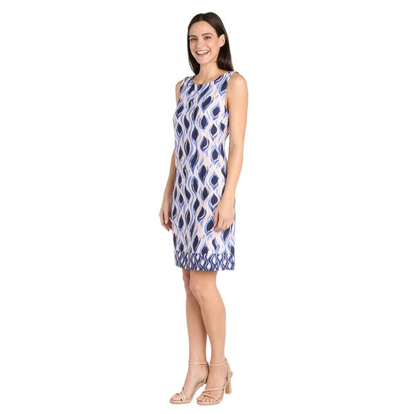 Womens R&M Richards Blue Wave Sleeveless Sheath Dress alternate view