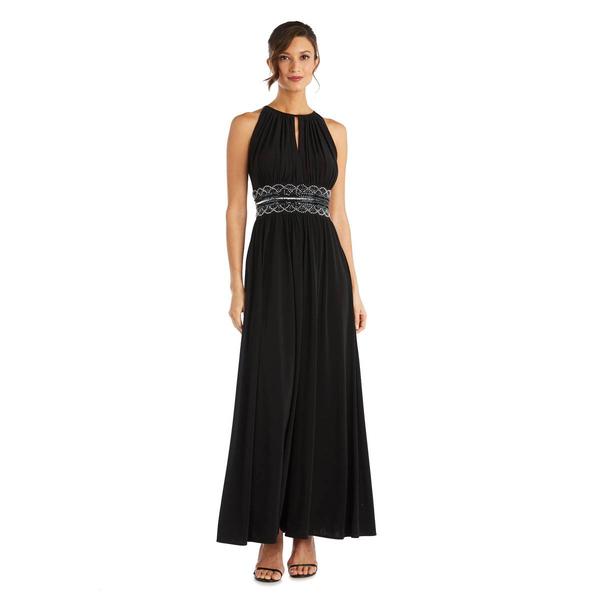 Petite R&M Richards Sleeveless Gown With Beaded Waist alternate view
