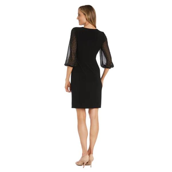 Petite R&M Richards Rhinestone Solid Button Wrap Dress alternate view