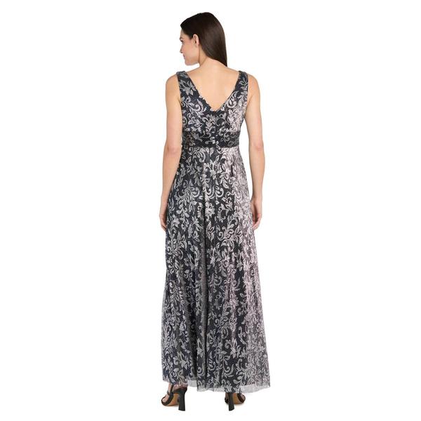 Petite R&M Richards Sleeveless Scroll Beaded Waist Evening Gown alternate view