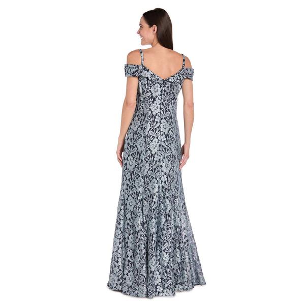 Petite R&M Richards Two Tone Glitter Lace Mermaid Evening Gown alternate view
