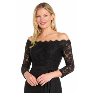 Petite R&M Richards Off The Shoulder Lace Crepe Jumpsuit alternate view