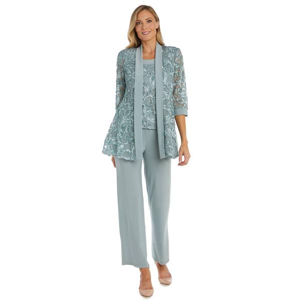 Petite R&M Richards 3pc. Vine Soutache Pant Set