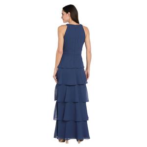 Petite R&M Richards Tiered Bead Waist Evening Gown alternate view