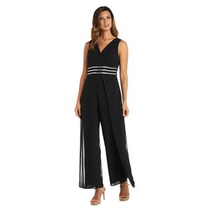 Petite R&M Richards Sleeveless Wrap Front Jumpsuit