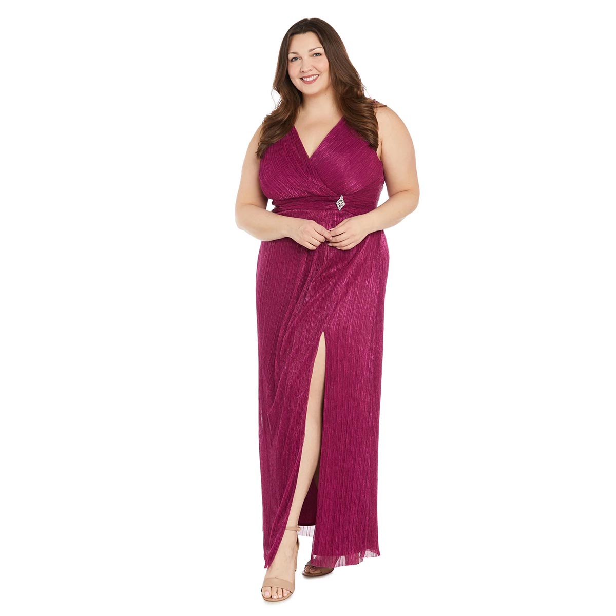 Plus Size R&M Richards Surplus Neck Empire Evening Gown