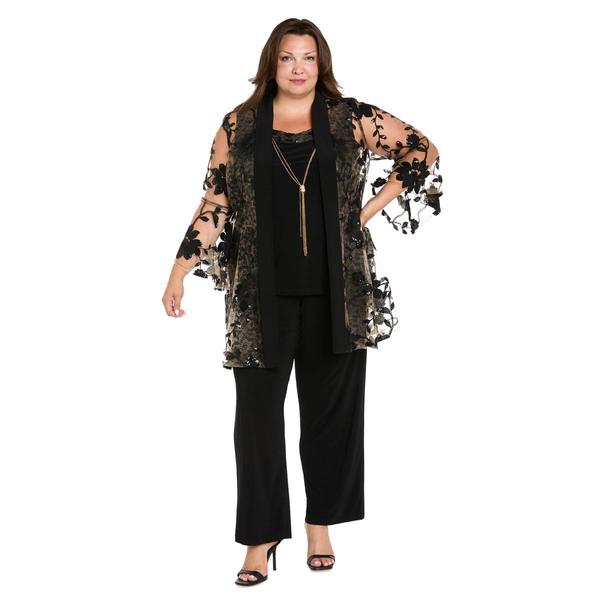 Plus Size R&M Richards 3pc. Floral Bell Sleeve Pants Set alternate view