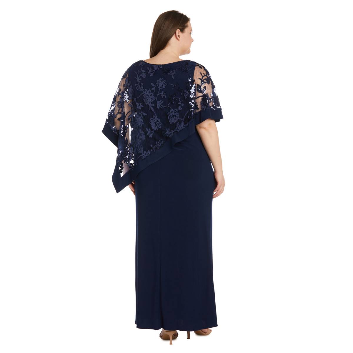 Plus Size R&M Richards Embroidered Poncho Dress