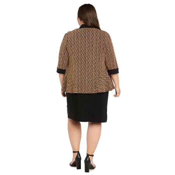 Plus Size R&M Richards 3/4 Sleeve Geometric Jacket Dress alternate view
