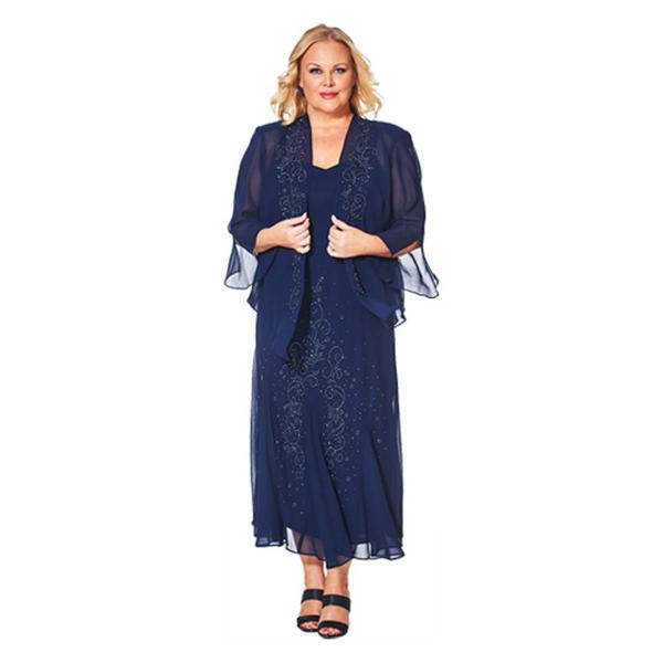 Plus Size R&M Richards Beaded Georgette Jacket Dress alternate view