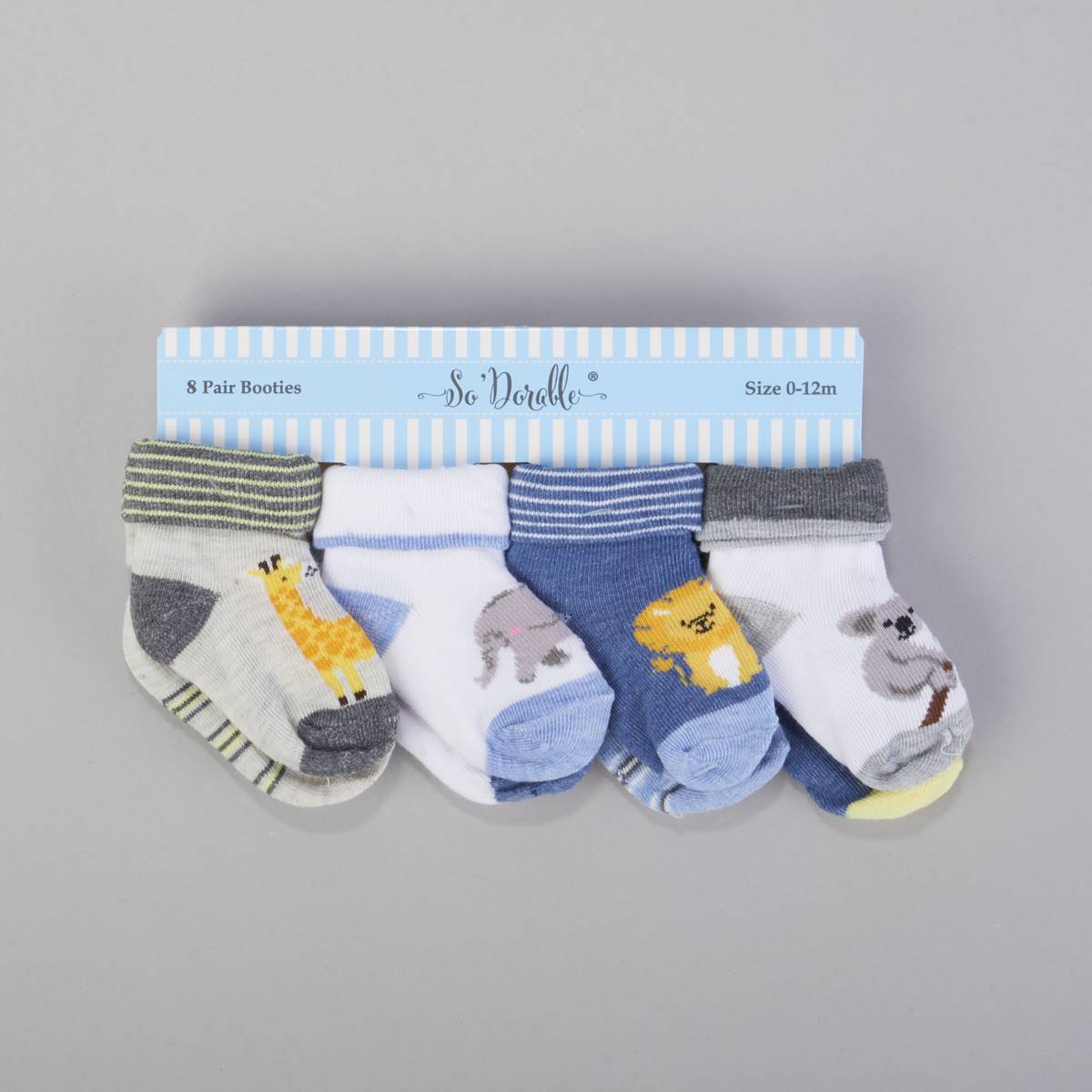 Baby Boy (NB-12M) So'dorable(R) 8pk. Safari Cuff Socks