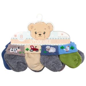 Baby Girl (NB-12M) so'dorable Ib 8pk. Lil Farmer Terry Cuff Socks