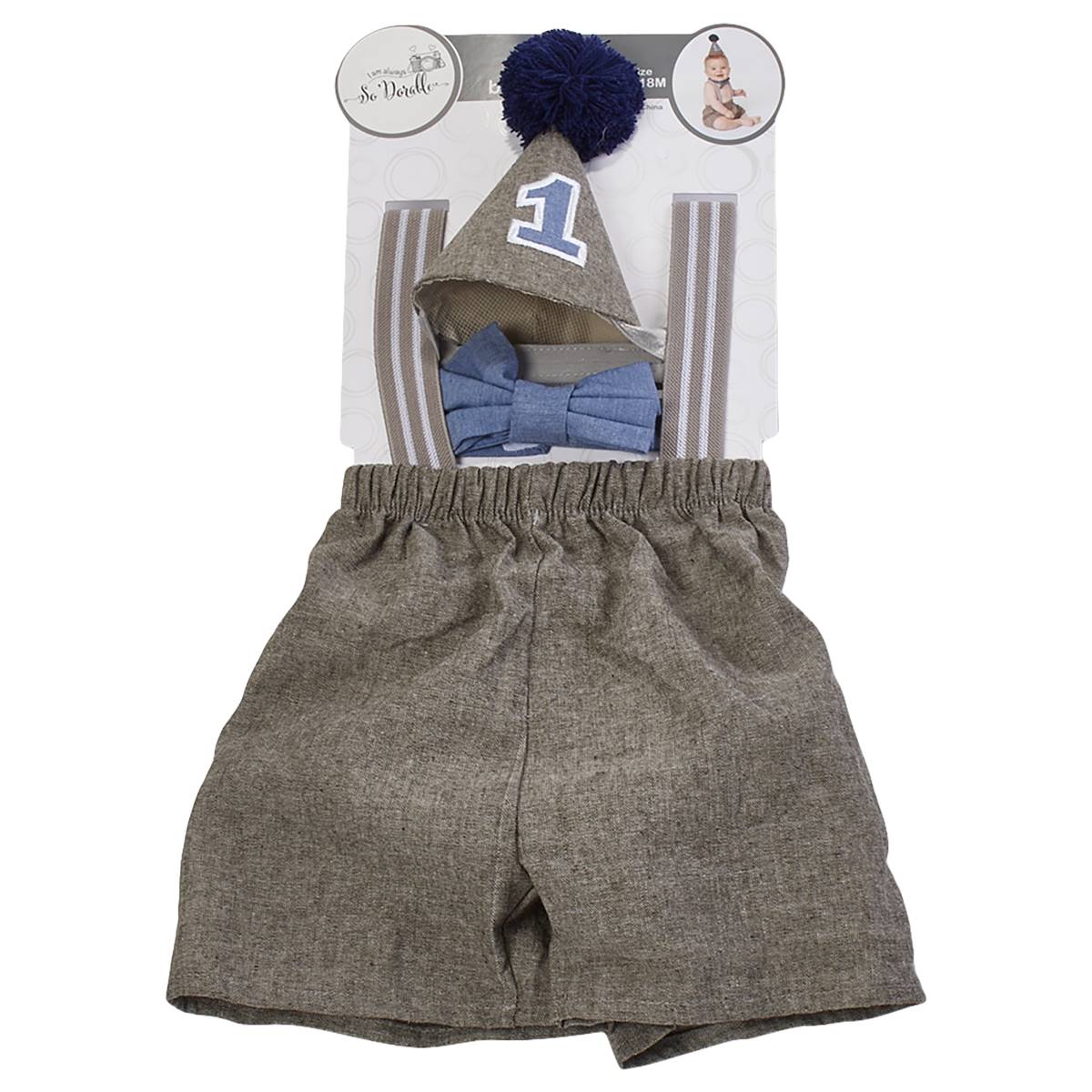 Baby Boy (12-18M) So'dorable 1st Birthday Pants W/Suspender & Hat