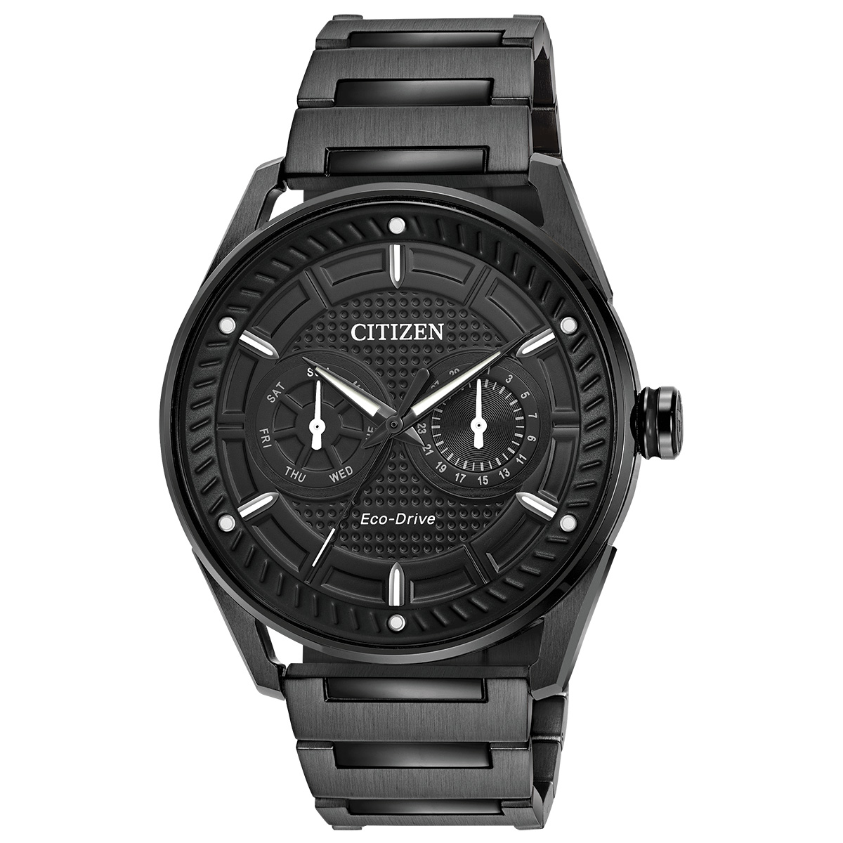 Mens Citizen(R) Drive WR100 Black Stainless Steel Watch-BU4025-59E